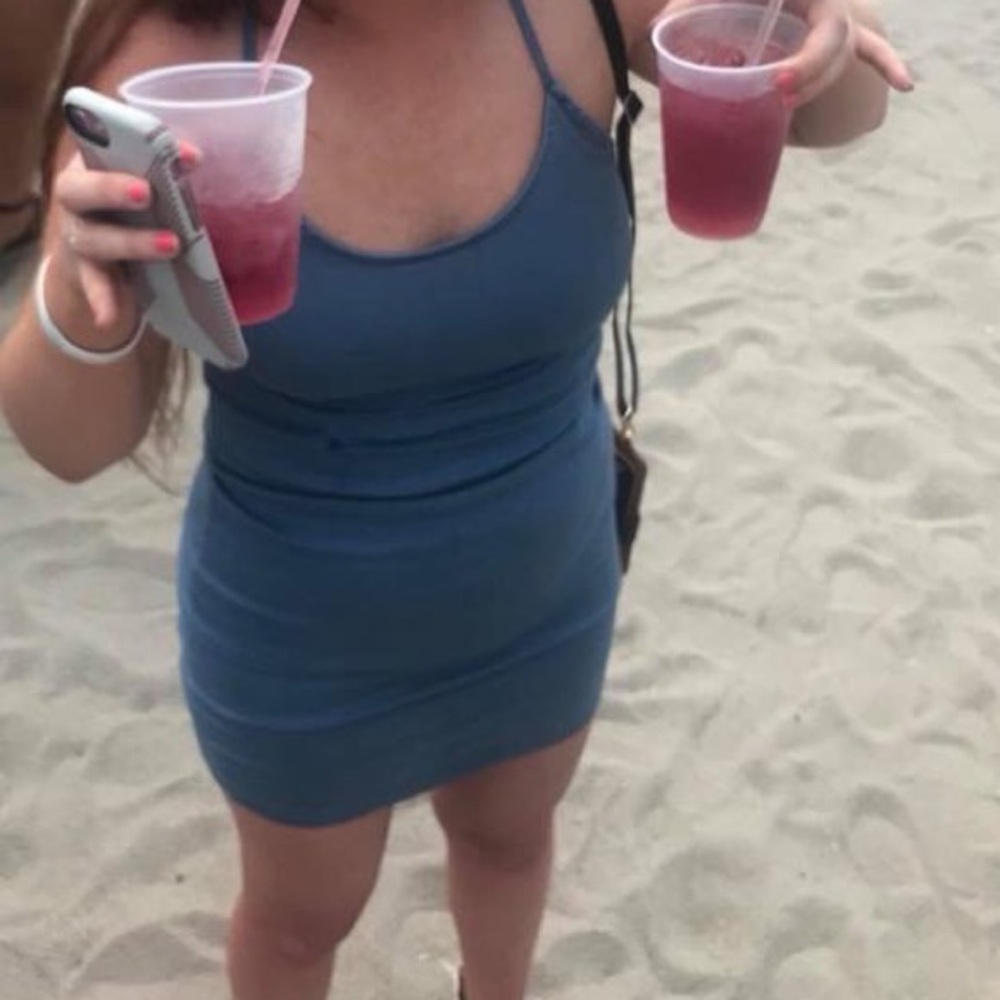 Blue bodycon dress